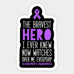 The Bravest Hero Alzheimer'S Awareness Sticker